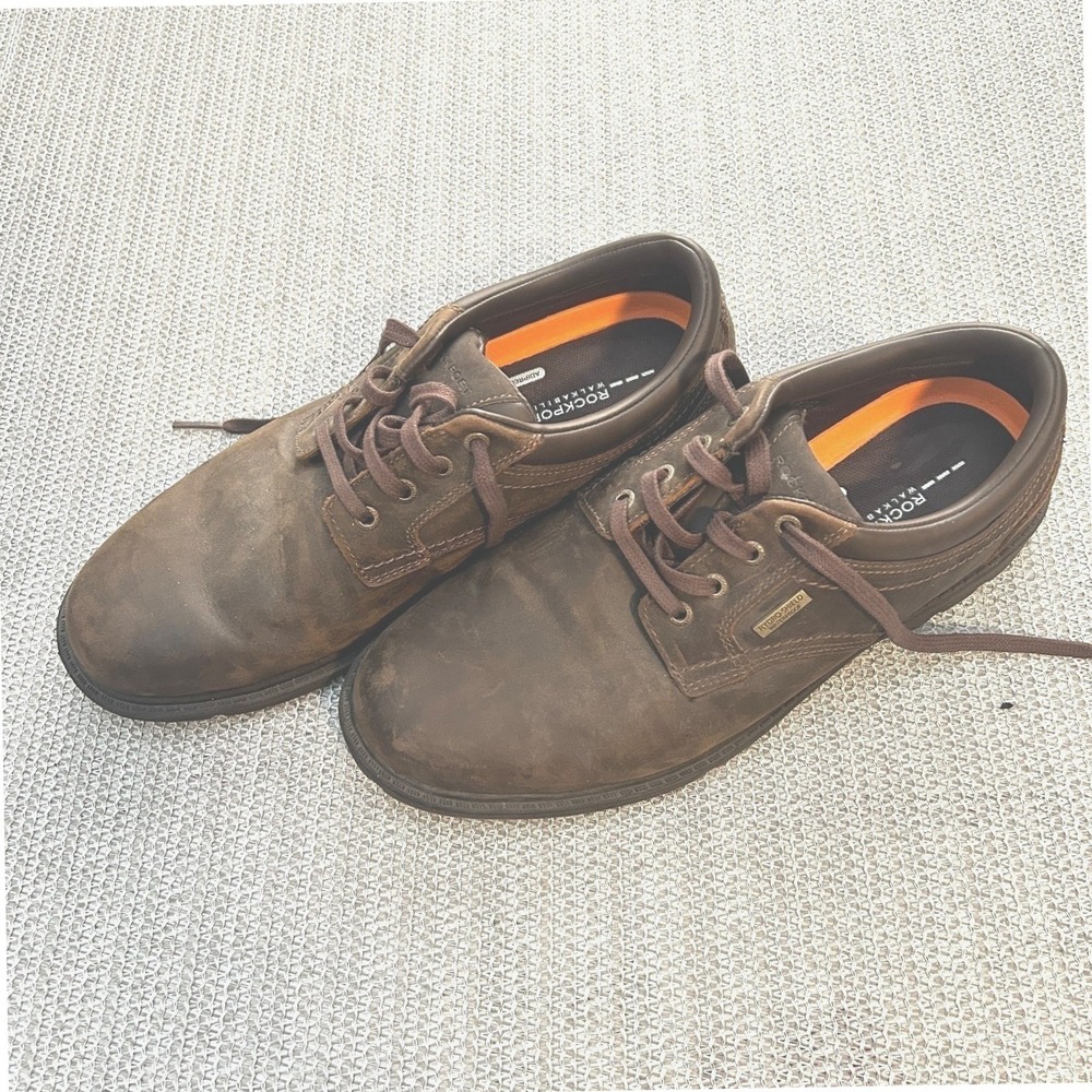 Rockport Hydro-Shield Waterproof Leather Oxford Mens 8 Brown V74354